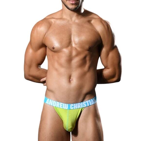 Andrew Christian Happy Y-Back Thong Fresh Lime Medium - Picture 9 of 11